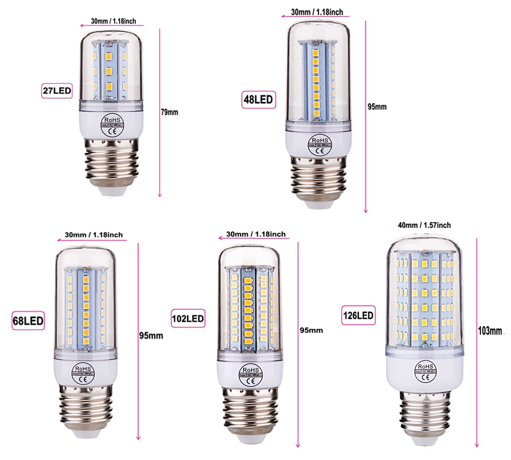 Светодиодный потолочный светильник E27 E14 B22 G9 GU10 E26 светодиодный свет 220V SMD2835