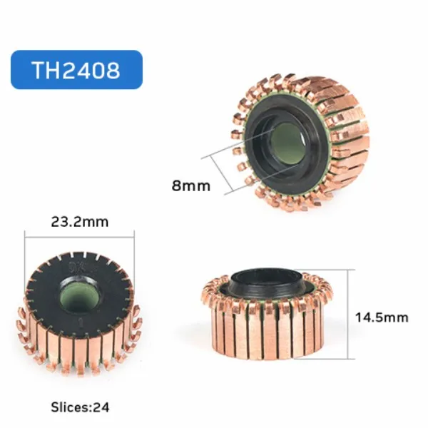 TUNGFULL 8x23x16 мм 2 шт. Медь стержень генератор мотор коллектор Медь тона латунь двигателя коллектор микро-просверленные арматура инструмент - Цвет: 8x23.2x14.5mm