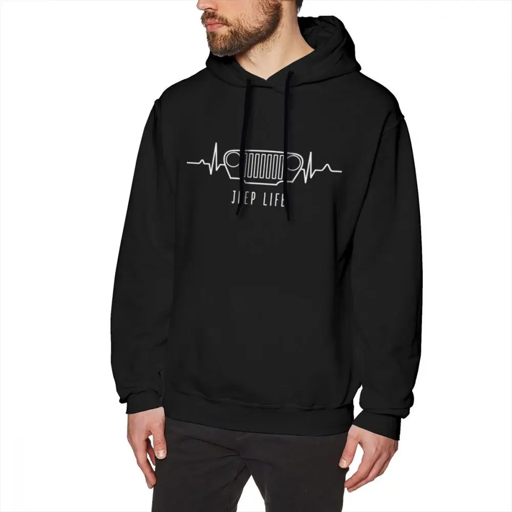 JEEP LIFE white Hoodies Men's Quality Great Homme Tee Shirt O-neck Car sweatshirt Plus size
