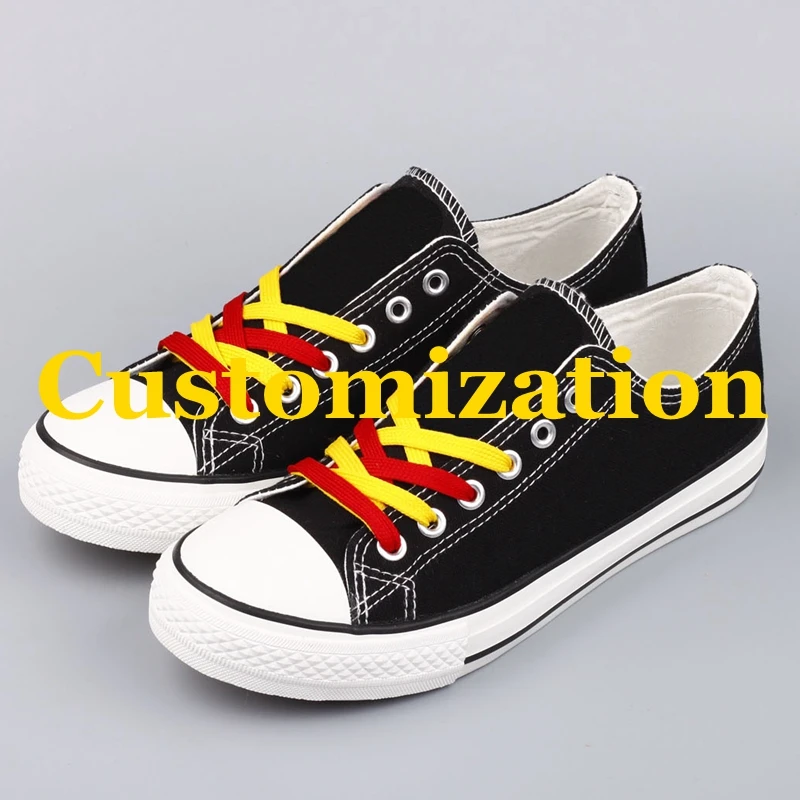 

Low Top Men Boys Tenis Canvas Shoes Customize Print Team Logo Casual Shoes Flats Outdoor Adult Espadrilles Zapatillas Deportivas