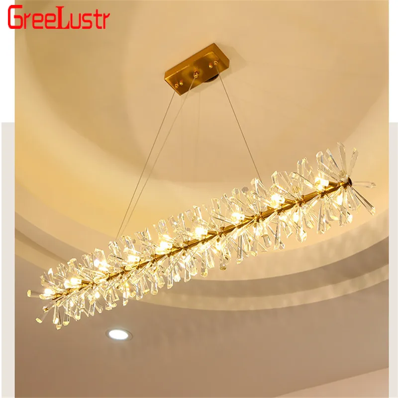 

Luxury Crystal Chandelier Lighting Fixtures G4 Led Modern Glass Lustre Hanging Ceiling Lamp Living Dining Room Hotel Home Decor