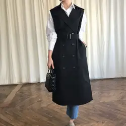 SuperAen 2019 корейский стиль пальто для женщин Весна и осень Новый повседневный Дикий без рукавов ветровка женская