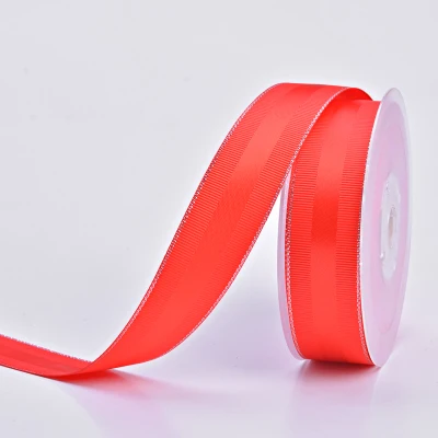 1-1/" дюйма(38 мм) двойной слой Grosgrain Silver Side с атласной лентой для упаковки подарка - Цвет: 235