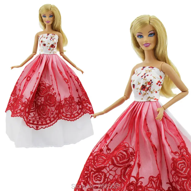 Случайные 8 предметов = 3x платья свадебное платье принцессы+ 5 пар обуви кукольный домик аксессуары для куклы Барби Дети DIY игрушки