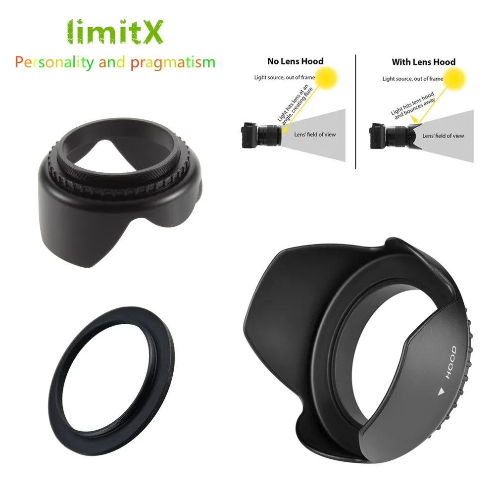 limitX Tulip Flower Wide Angle Lens Hood for Panasonic LUMIX DC FZ80