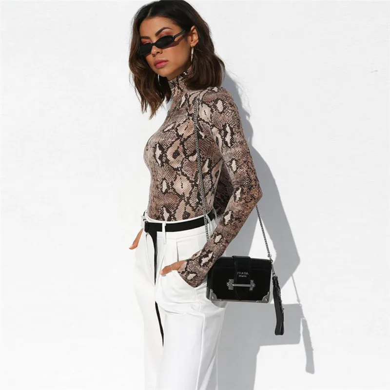 Новинка 2019 года соблазнительное облегающее боди с высоким воротником и длинным