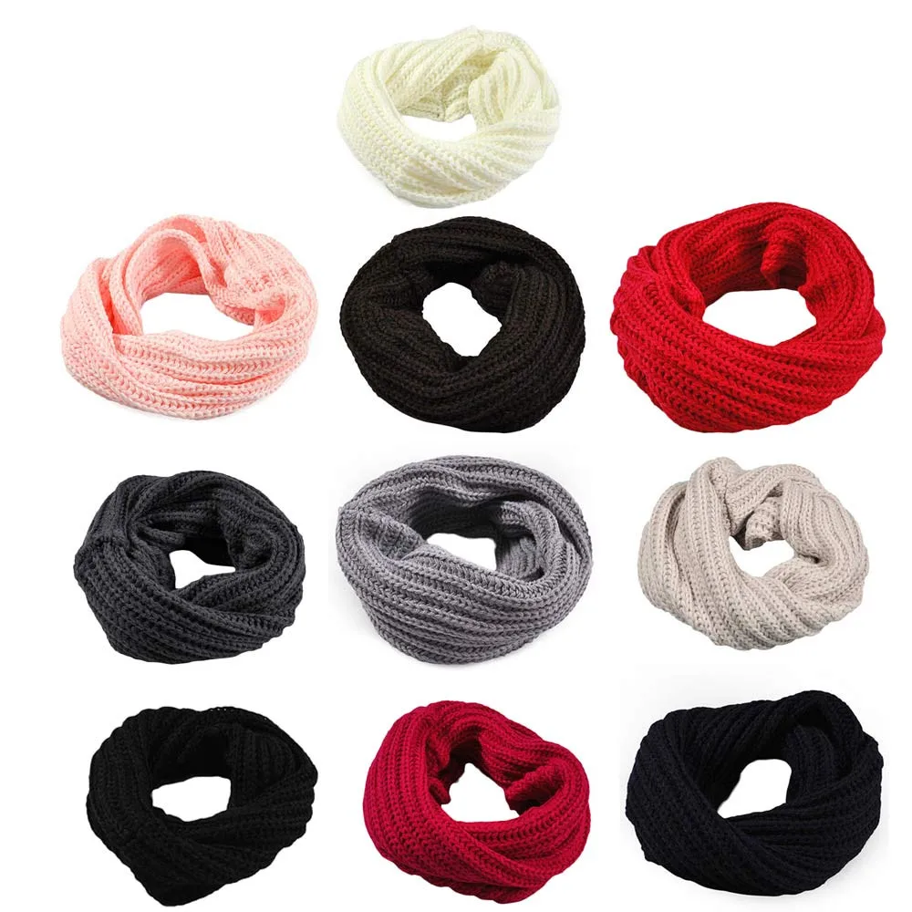 Хит, женский теплый шарф осень-зима, шерстяной вязаный плотный шарф-хомут, воротник-хомут, одноцветные шарфы Bufandas
