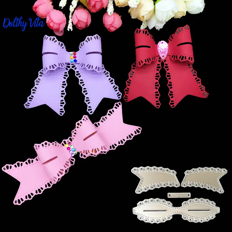 

Lace edge Bow Tie dies Layered Metal Cutting dies Craft Dies Cutting Die Cut for 3D Paper Card making Scrapbooking Decoration