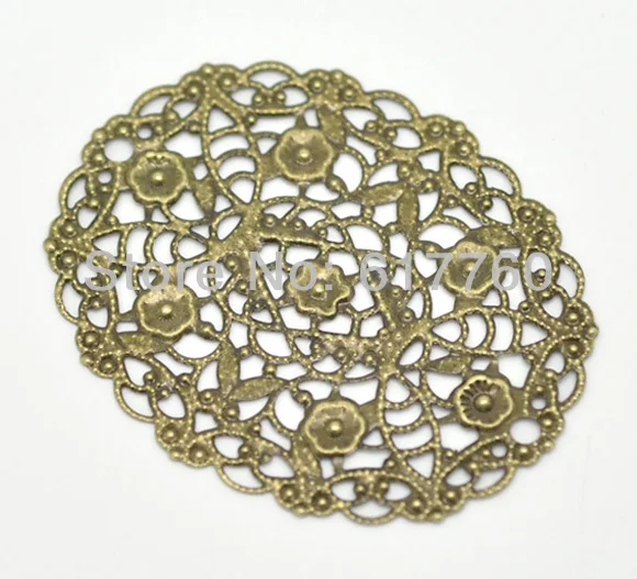 

Free shipping-30Pcs Antique Bronze Filigree Flower Wraps Connectors DIY Jewelry Findings 5x4cm(2"x1-5/8") J0042