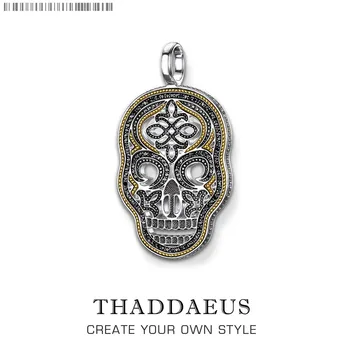 

Pendant Skull Mask Yellow,2019 Brand Fashion Jewelry Europe Bijoux Accessories 925 Sterling Silver Gift For Woman & Rebel Men