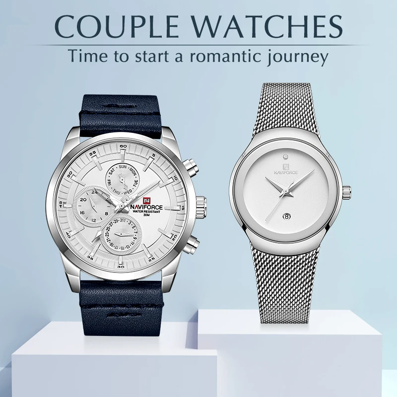 NAVIFORCE Lover’s Watches for Men and Women Fashion Dress Wristwatch Waterproof Date Clock Couple Watch Gifts Set for Sale NAVIFORCE Lover’s Watches for Men and Women Fashion Dress Wristwatch Waterproof Date Clock Couple Watch Gifts Set for Sale