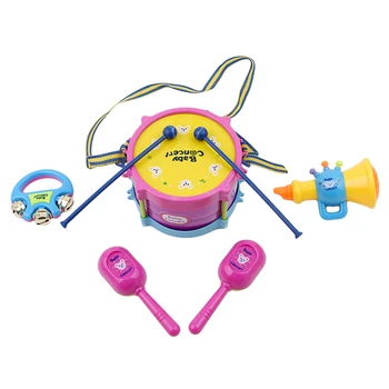 

5pcs/set Educational Baby Kids Roll Drum Musical Instruments Band Kit Children Toy Baby Kids Gift Set