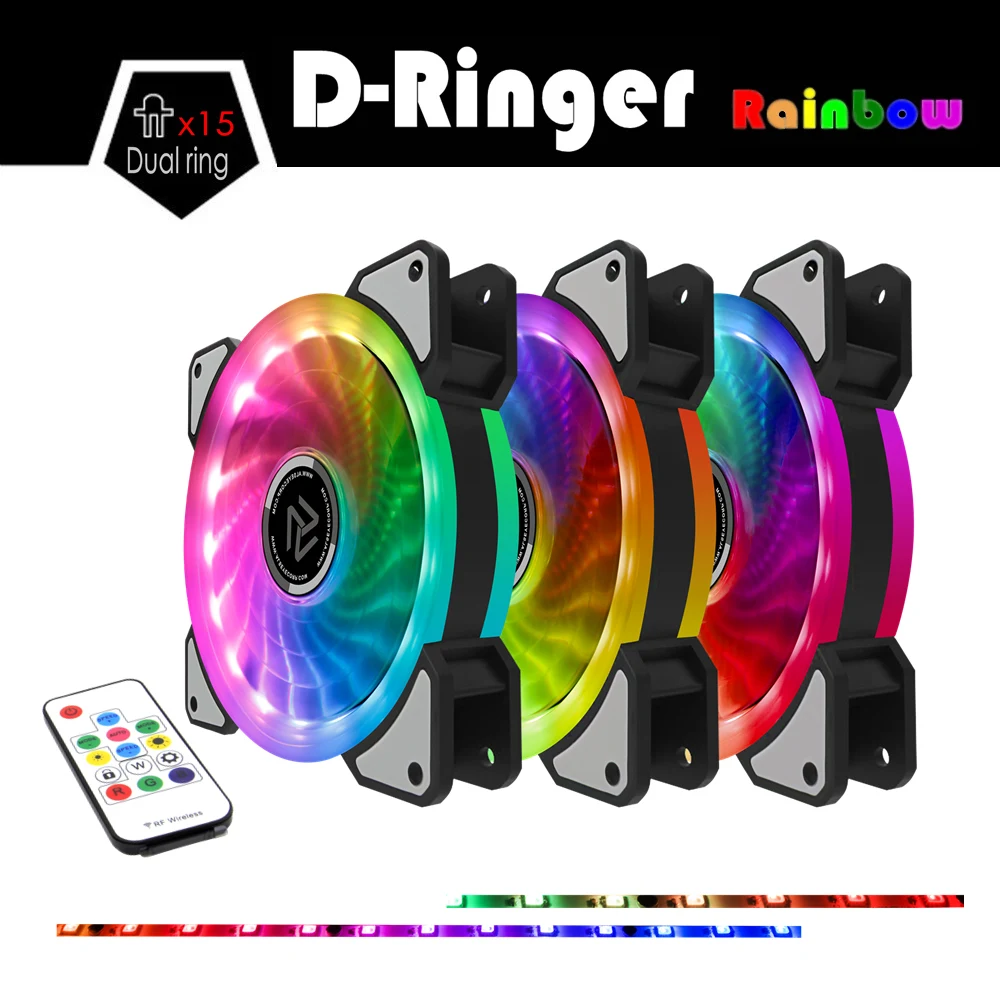 ALSEYE RGB fan 120mm cooler Computer fan Dual LED Ring Multicolor Fans