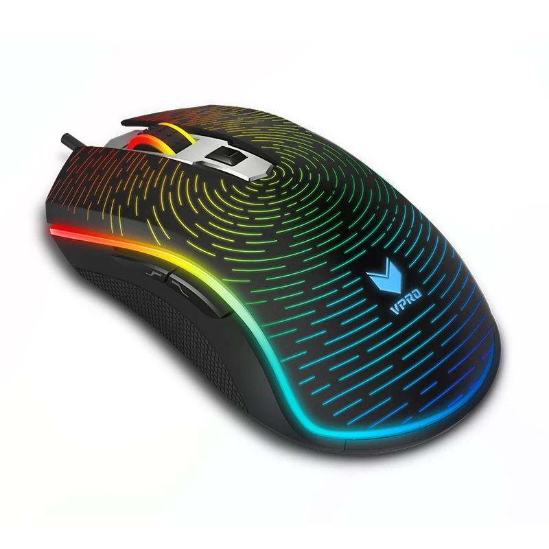 RAPOO V25S RGB оптическая игровая мышь USB Настольная проводная 16 миллионов цветов для