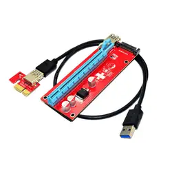 Горячая продажа USB 3.0 pci-e Express 1x к 16x Extender адаптер Riser Card SATA 6 pin Мощность кабель подарки Прямая доставка