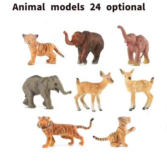 

Children's Simulation Solid Animal Toy Model Wild Bear Baby Tiger Leopard Elephant Panda Calf Rhinoceros Small Hippo Small Squir