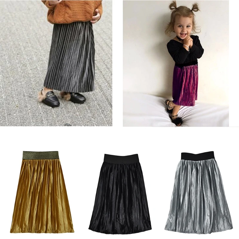9M 4Y Baby Girls Pleated Skirt clothes 2017 Velvet Kids Princess