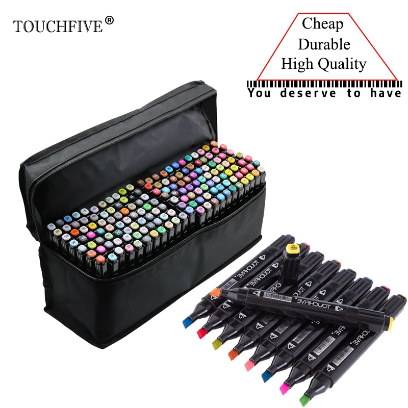 TOUCHFIVE Black Single Sketch Art Marker Twin Tip Manga Animation Design Art Supplies for Painting Illustration Art Marker
