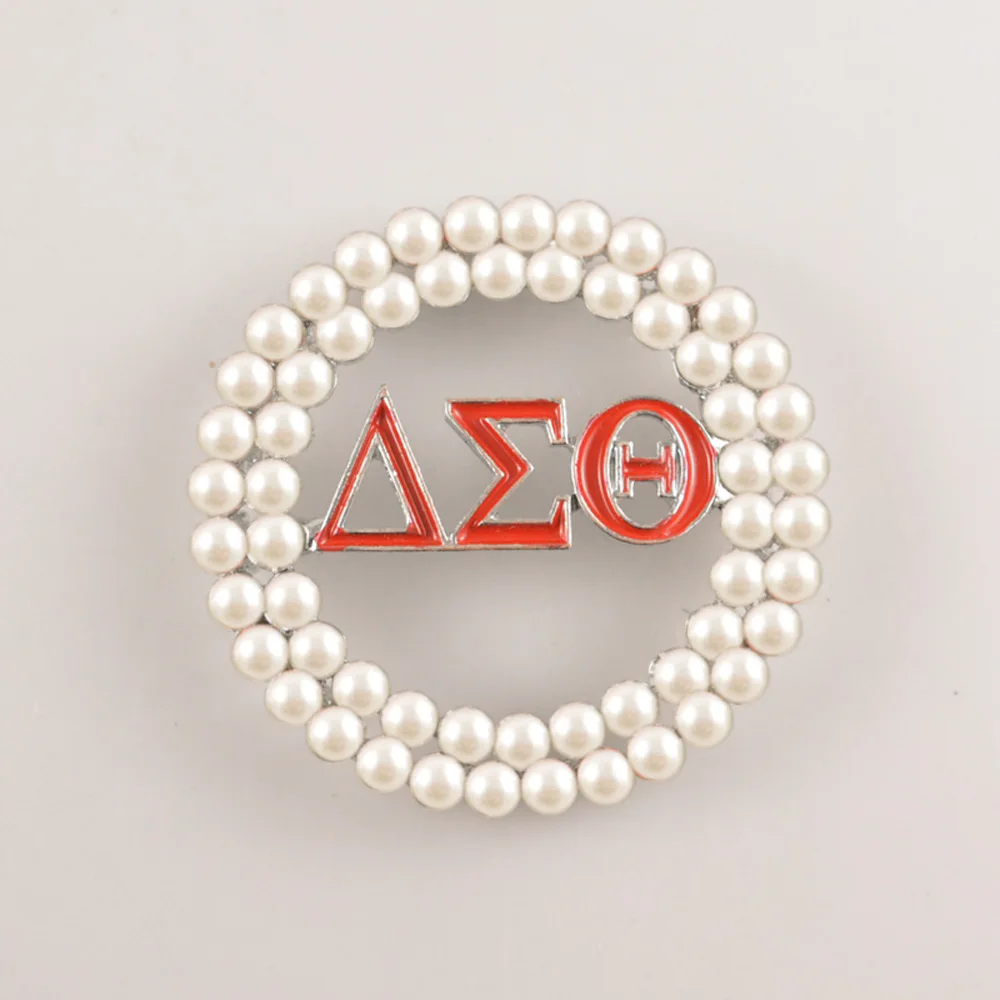 Drop shipping Delta Sigma Theta Pearl Pin DST brooch Jewelry