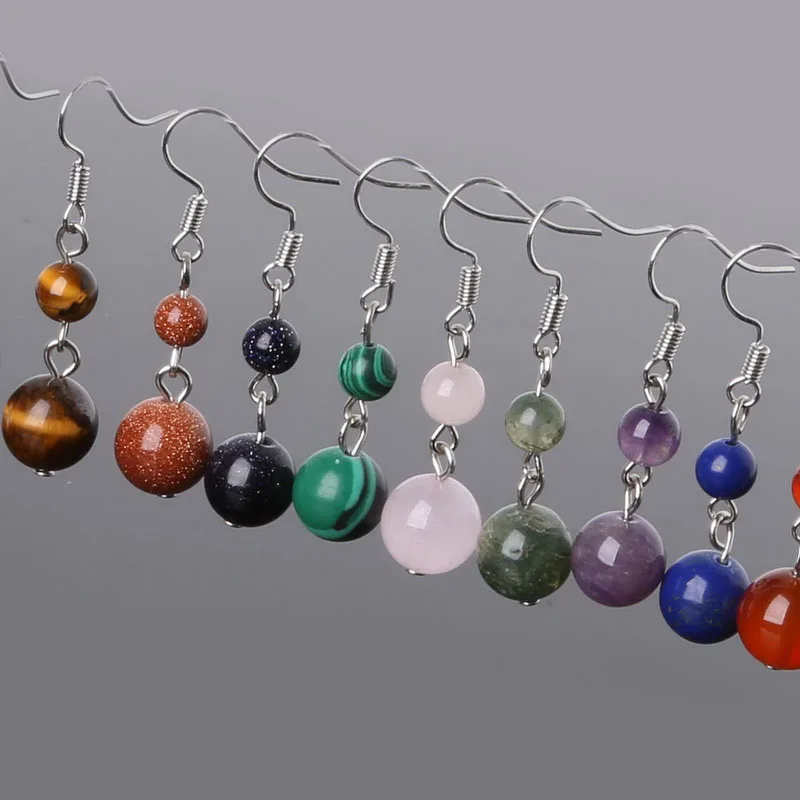 New-Fashion-6mm-10mm-Earrings-for-Women-Natural-Beads-Stone-Dangle-Long-Lady-Earrings-Jewelry