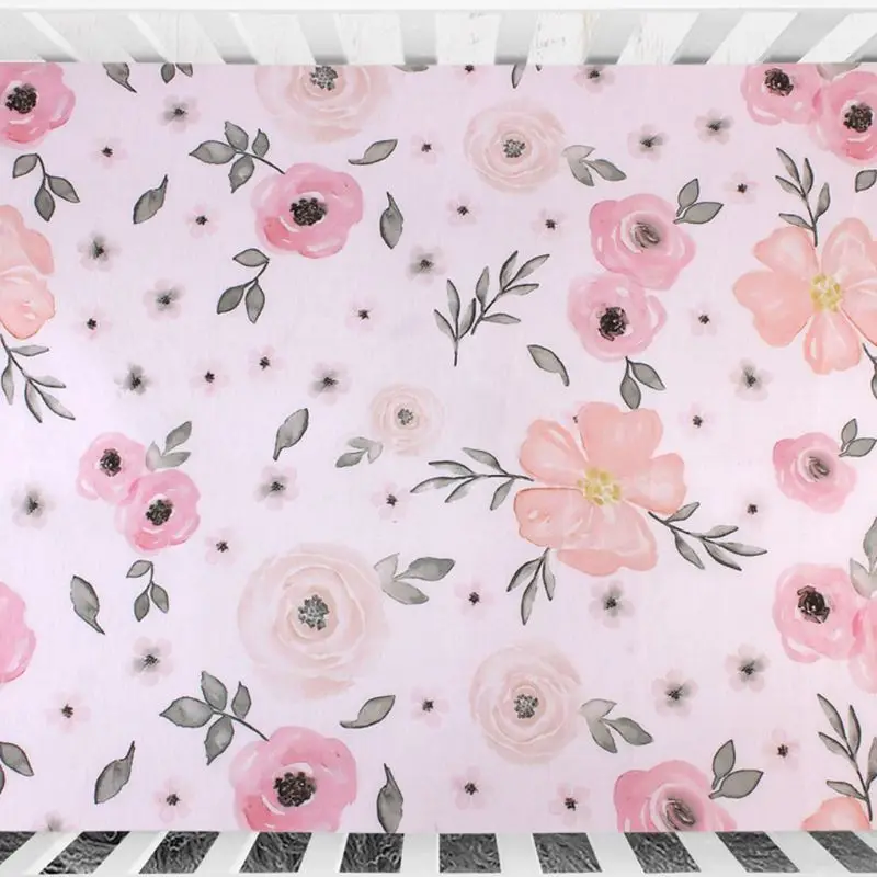 Crib Fitted Sheet Soft Breathable Baby Bed Mattress Cover Printing Newborn Bedding For Cot Size 130×70cm Crib Fitted Sheet Soft Breathable Baby Bed Mattress Cover Printing Newborn Bedding For Cot Size 130×70cm