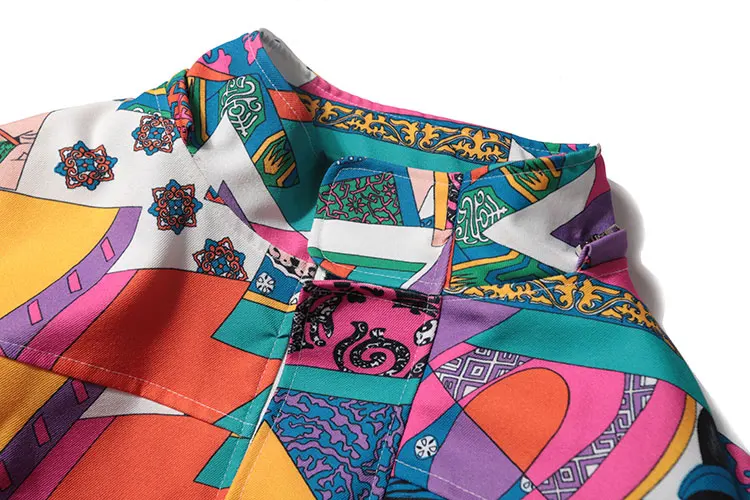 Japanese Ukiyo E Style Color Block Patchwork Jacket 5