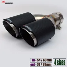 Углеродного волокна отделкой из нержавеющей стали универсальный akrapovic выхлопных совет для BMW VW Форд Toyota Honda Hyundai выхлопной трубы