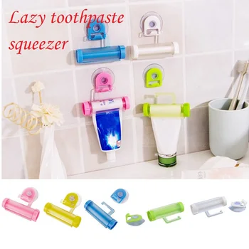 

1PCS Muti-Colors Creative Rolling Squeezer Toothpaste Dispenser Tube Sucker Hanging Holde Distributeur Dentifrice