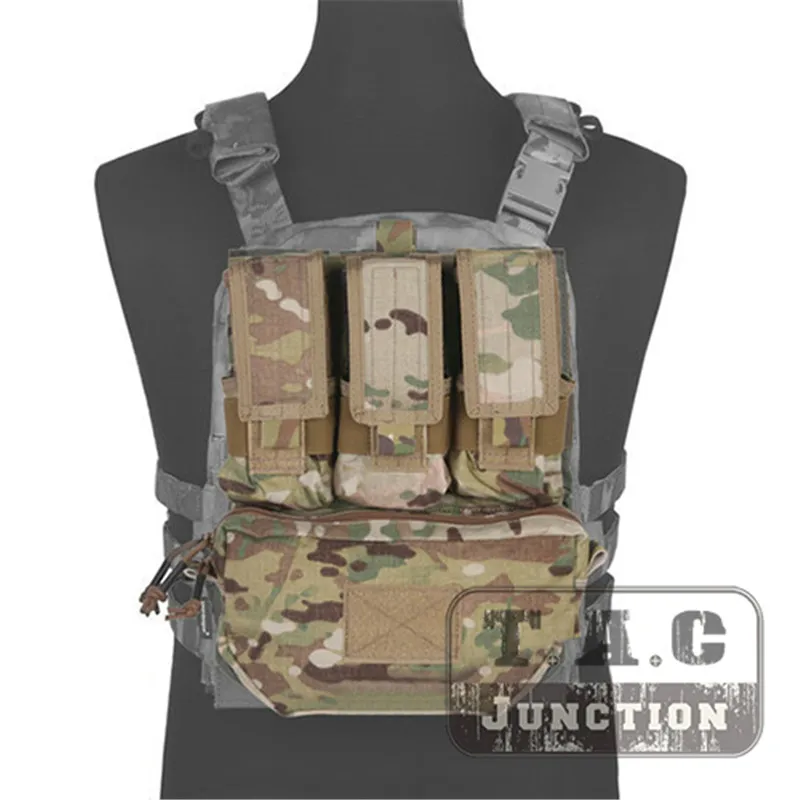 Emerson MOLLE Assault Back Panel Airsoft For CPC AVS JPC 2.0 Vest Multicam Plate Carrier Back Bag W/ M4 M16 5.56 Magazine Pouch