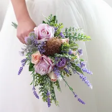 Средиземноморский Стиль; Цвет Фиолетовый, бледно-лиловый, невесты держателб для свадебных цветов красивый букет и аксессуары к 23 см 0412-03