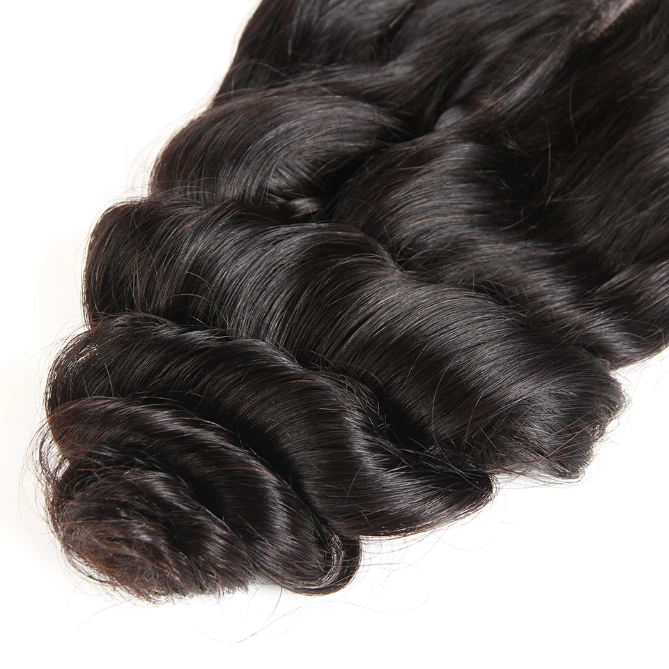  Lovely Queen Hair Peruvian Human Hair Loose Wave Lace Frontal 13 x4 Inch Natural Hairline Pre Pluck