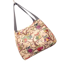 Fashion Night Owl Women’s Handbag Quality Oxford Female Casual Totes Bag Ladies Mini Trunk Style Portable Top-handle Handbags
