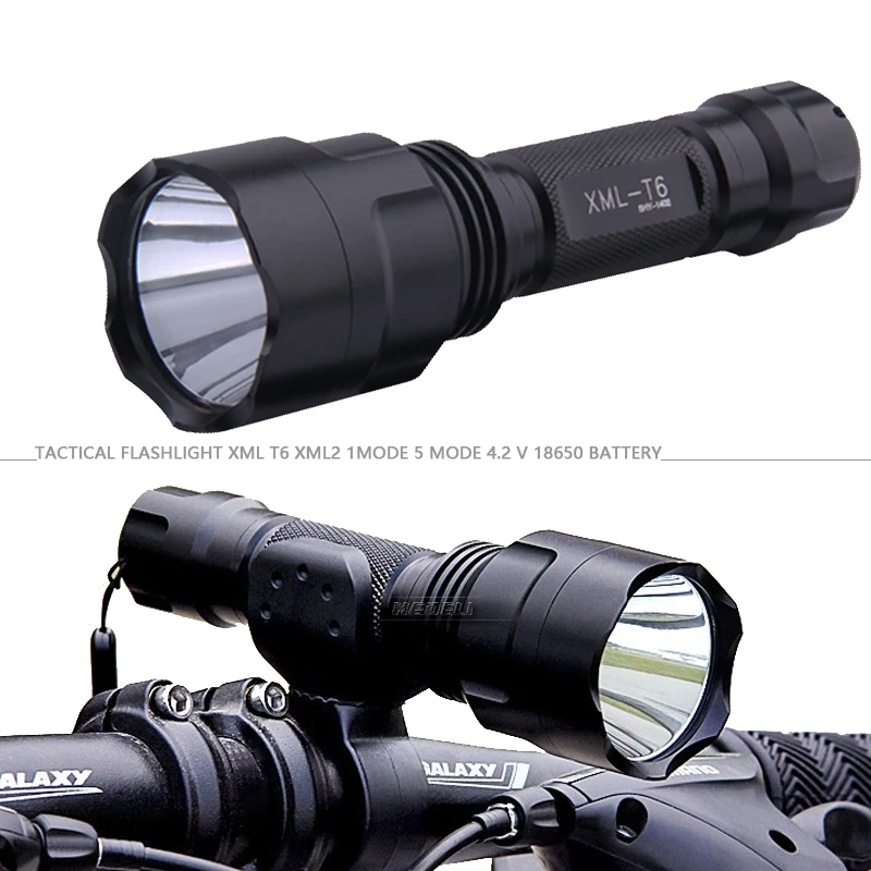 

Led Flashlight for bicycle lantern xml T6 L2 high power bike lamp waterproof tactical police torch 18650 battery rechargeable