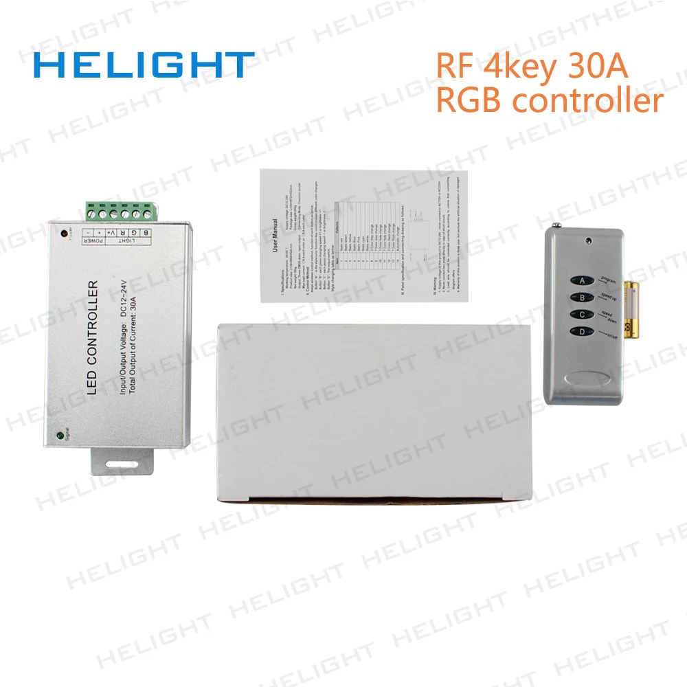 4 клавиши контроллер RF RGB DC12~ 24 V светодиодный затемнитель 12A/24A/30A Беспроводной дистанционного Управление переключатель для 5050 3825 RGB Светодиодные ленты света