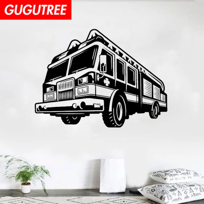 

Decorate Home 60x81cm fire fighting truck art wall sticker decoration Decals mural painting Removable Decor Wallpaper LF-819