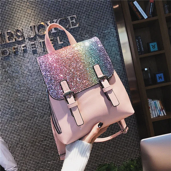 Miyahouse женский рюкзак из искусственной кожи, женские модные школьные сумки с блестками для девочек-подростков, корейский стиль, наплечный рюкзак, дорожные сумки - Цвет: 1321d