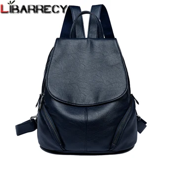 

Fashion Double Zipper Backpack Female High Quality Leather Women's Backpack Large Capacity School Bag for Girls Travel Bag 2018