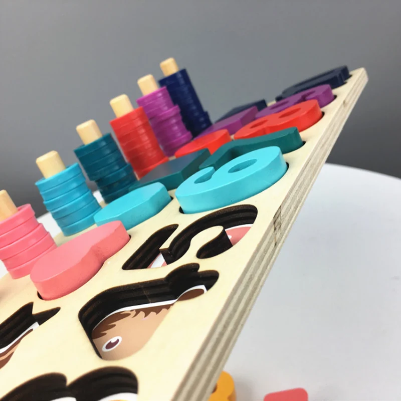  New Arrival Math Toy Wooden Toy Arithmetic Montessori Toy Count Geometric Shape Cognition Early Edu - 4000023331535