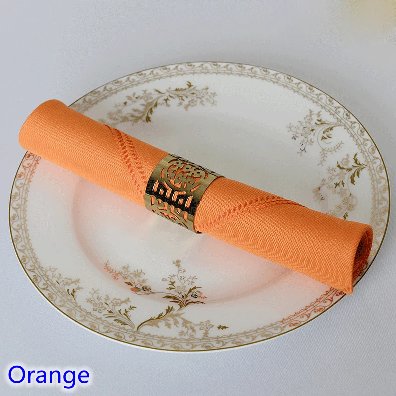 

napkin Orange colour plain polyester napkin for wedding hotel and restaurant table decoration wrinkle and stain resistant