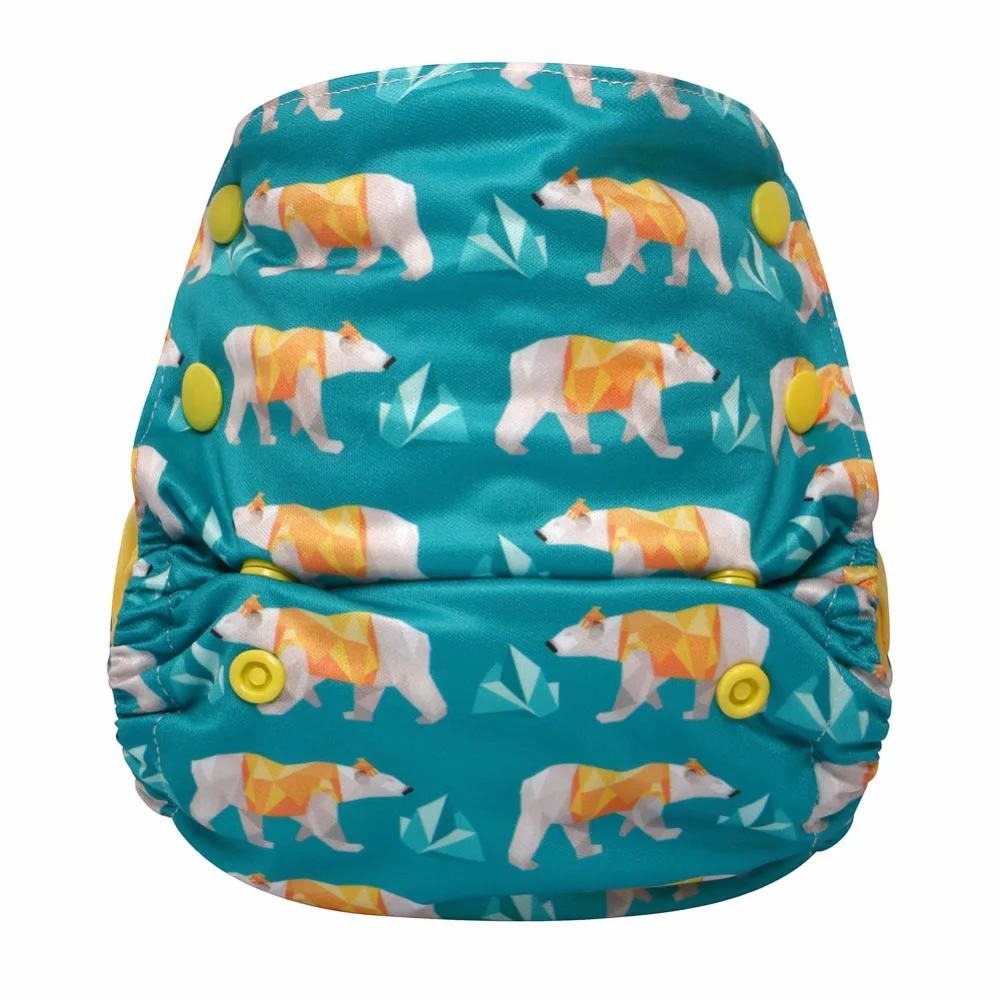 Hey Polar Bear!JinoBaby Newborn Cloth Diaper One Size AIO Bamboo Care for Babiescloth diaper
