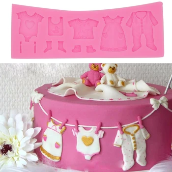 

Aomily Baby Clothes Dress Silicon Mould Chocolate Jelly Candy Cake Mold Bakeware DIY Pastry Ice Block Soap Mould Baking Tools