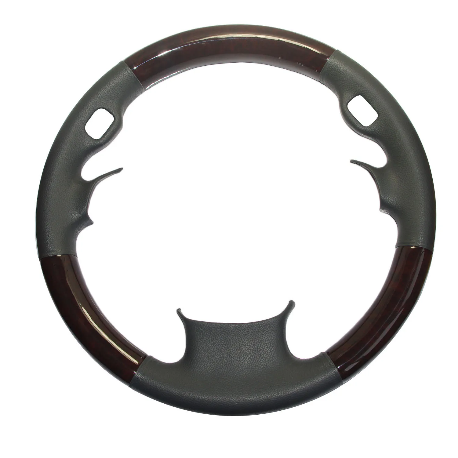 

Gray Leather Wood Steering Wheel Cover Decor for BMW 3-Spokes E65 E66 E67 730i 730Li 735i 735Li 740i 750i 760i 760li 730d 740d