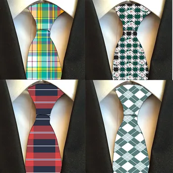 

Fashion 8cm Hot Polyester Plaid Ties Gifts for Men Shirt Wedding Necktie Party Gravata Business Formal Tie Print Necktie 5S-LD13