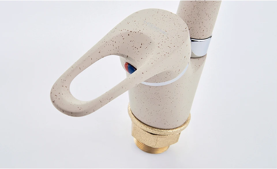 LEDEME Kitchen Faucet Bend Pipe 360 Degree Rotation with Water Purification Features Spray Paint Chrome Single Handle L5913