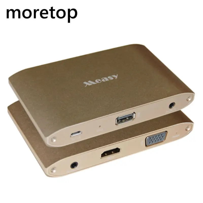 

Hot selling new arrive measy a1w wire Aluminum Digital AV Adapter Converter USB to HDMI VGA Audio Power by EZCast
