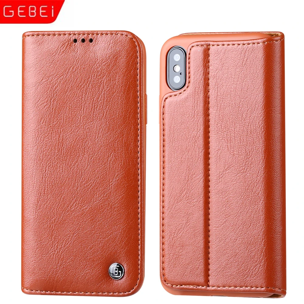 GEBEI Cell Phone Case for iPhone XS MAX Luxury Flip Cover for iPhone XR XS X Apple Fashion Folio