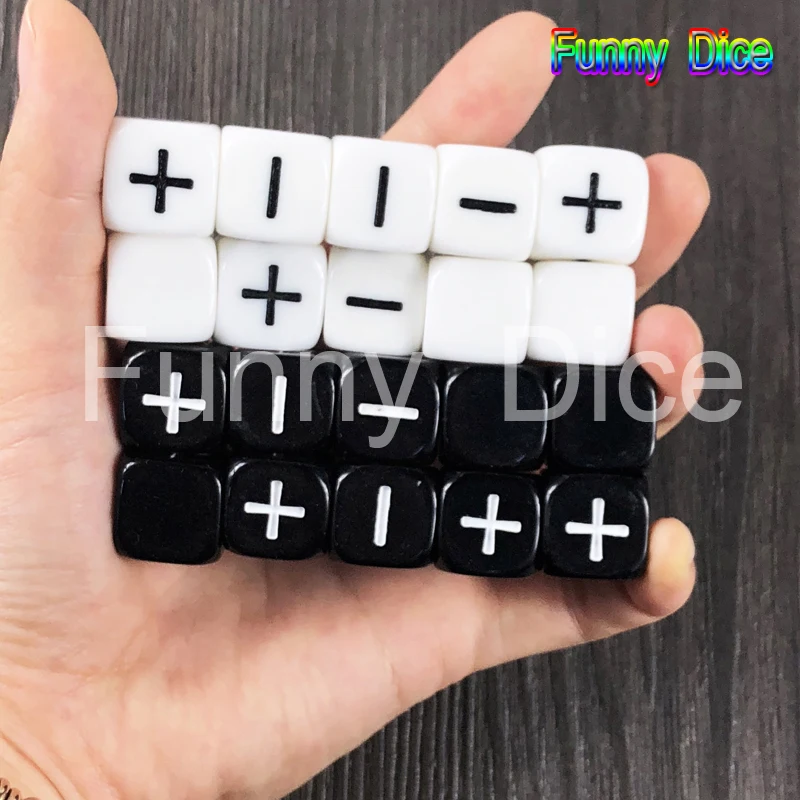 Новое поступление 10 шт./лот 2 цвета 16 мм Fate or Fudge Dice &quot+&quot &quotбелый и черный пустые