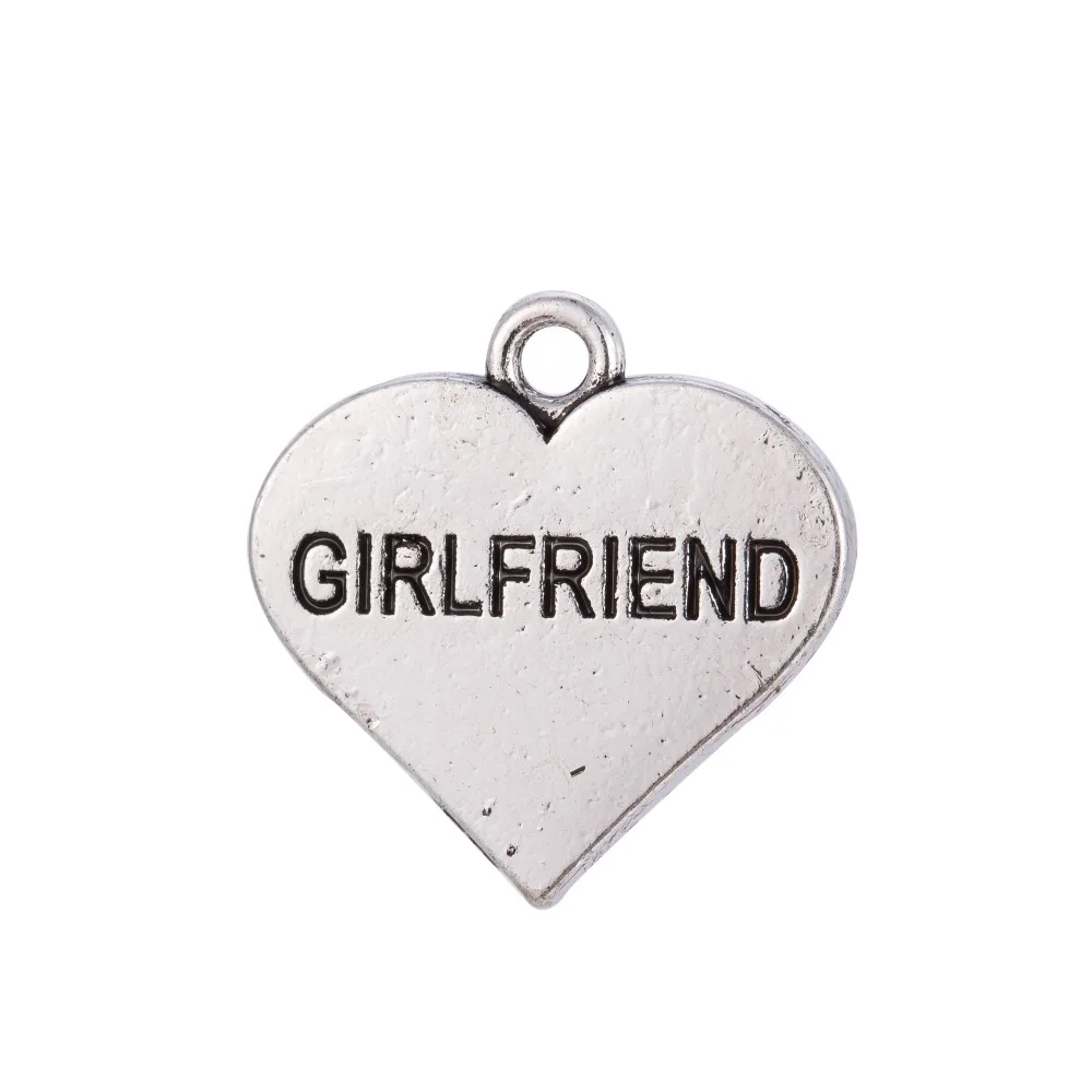 Buy my shape 10pcs 19*19mm Message Girlfriend Charms
