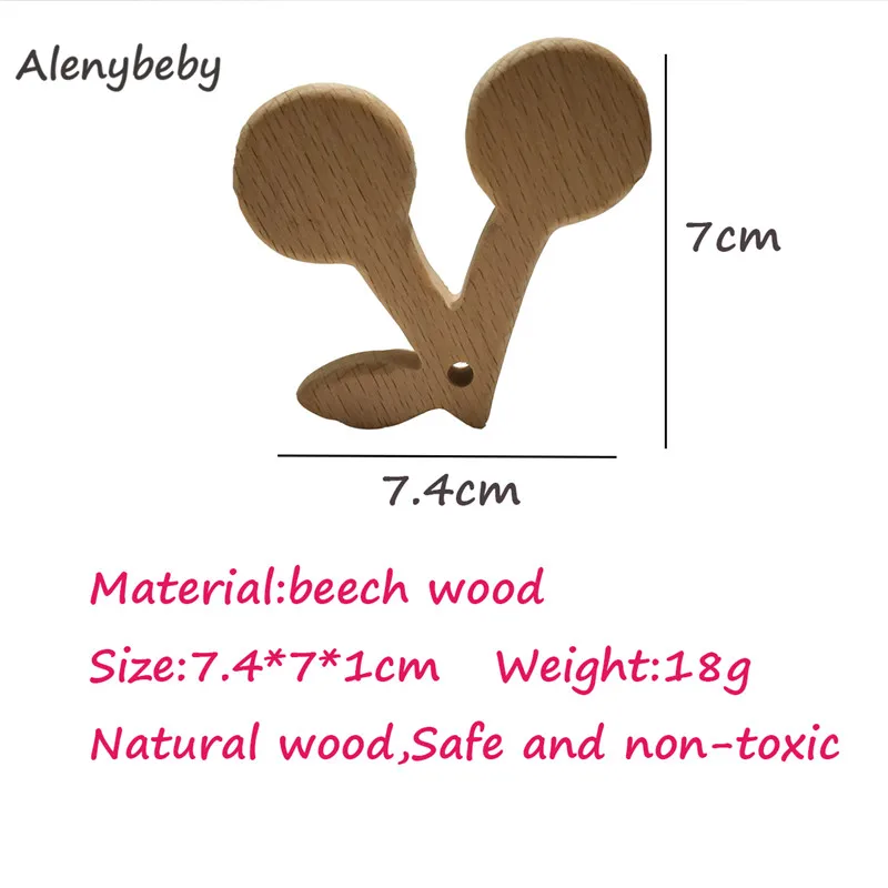1pcs BPA FREE Natural Wood Teether Cartoon Animal Shape Wooden Baby Teether Toy Safe New baby Teething Toys Baby Shower Gift