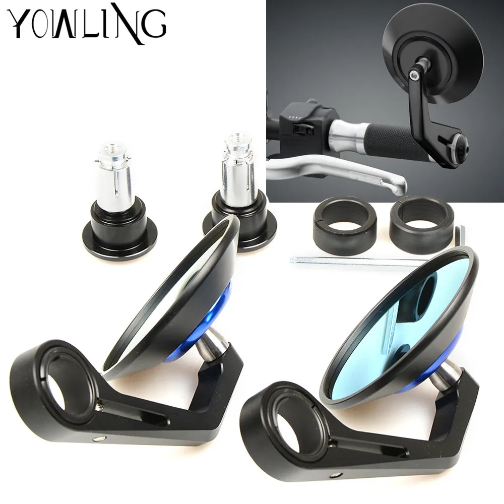 Cnc Motorcycle 7/8" 22mm Handle Bar Grips Bar End Mirrors Motorcycle
